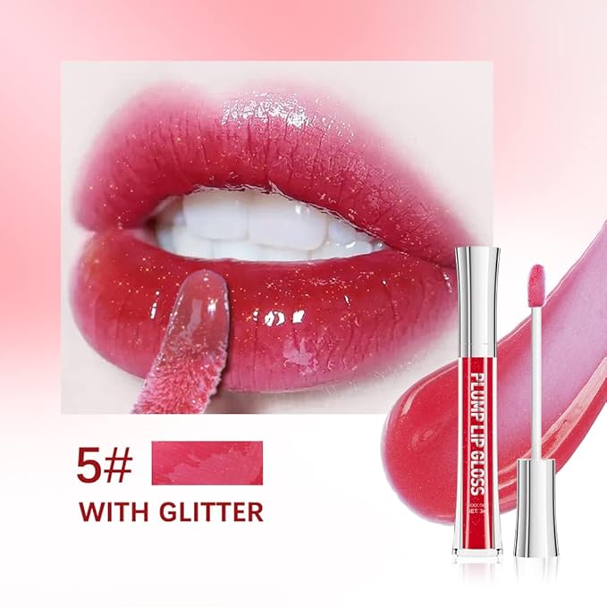 ibcccndc Lip Plumper gloss,Natural Lip Plumper,High Shine Lip Plumper,Lip Enhancer for Fuller,Sexy Lip Gloss,Shiny Lip Gloss For Girls and Women (5)-Velvo Beauty