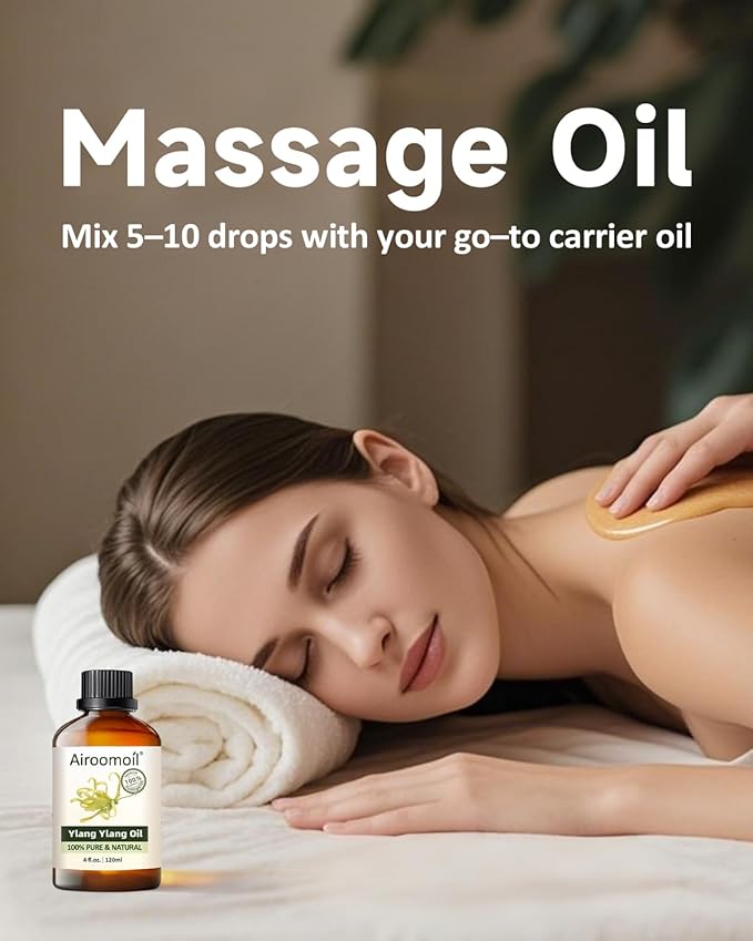 Pure Ylang Ylang Essential Oil, 100% Pure Natural Ylang Ylang Essential Oil, Premium Grade Essential Oils for Diffusers for Home, Skin, Care Massage, Soap Make, Aromatherapy, 4 Fl Oz | 120ml-Velvo Beauty