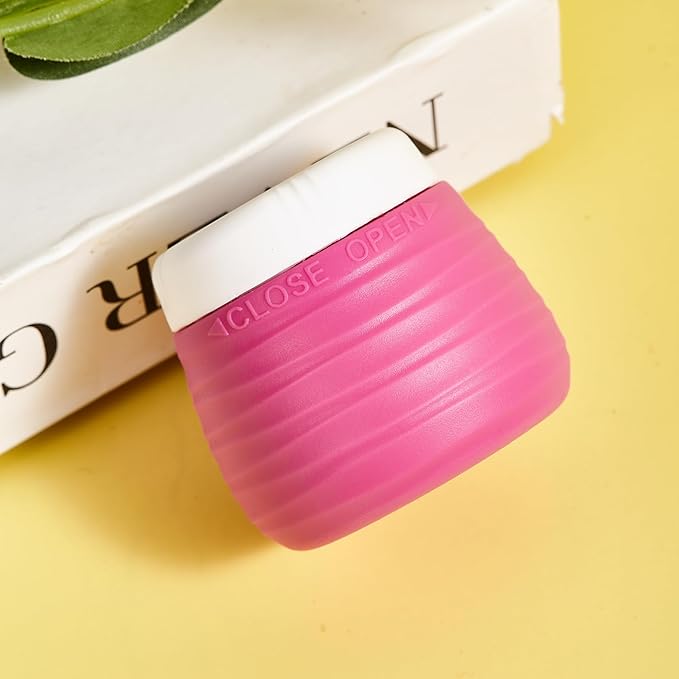 Travel Containers for Toiletries, 1.7oz Travel Size Premium Silicone Cosmetic Cream Jars, TSA Approved Leak-Proof Refillable Accessories W/Toiletry Bag for Cosmetic Face Body Cream(Vibrant)-Velvo Beauty