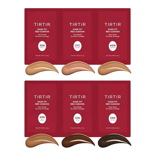 TIRTIR Mask Fit Red Cushion Foundation *Trial Kit* #Deep | Japan's No.1 Choice for Glass skin, Long-Lasting, Lightweight, Buildable Coverage, Semi-Matte-Velvo Beauty