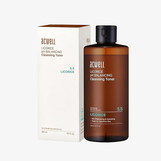 ACWELL Licorice pH Balancing Korean Toner for Cleansing 10.14 fl.oz. - Alcohol-Free PH5.5 Hydrating Facial Astringent - Skin Clarifying & Hydration Boosting Toner-Velvo Beauty
