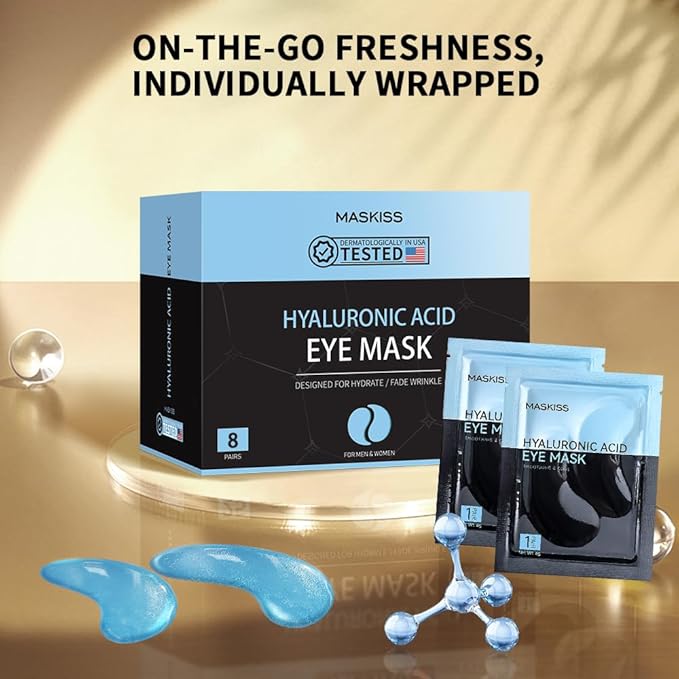 Under Eye Patches (8 Pairs), Hyaluronic Acid Eye Masks for Dark Circles Puffy Eyes Undereye Bags, Collagen Eye Patches for Wrinkles and Hydrate, Skin Care Gift for Her-Velvo Beauty