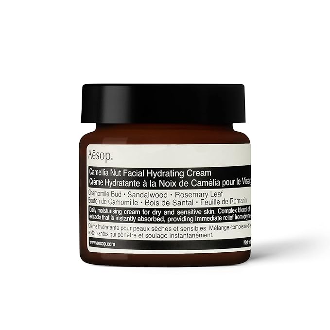 Aesop Camellia Nut Facial Hydrating Cream | Daily Moisturizer For Dry And Sensitive Skin | Provides Immediate Relief From Dryness | Blend Of Nut And Plant Extracts | 2.1 oz / 60mL-Velvo Beauty