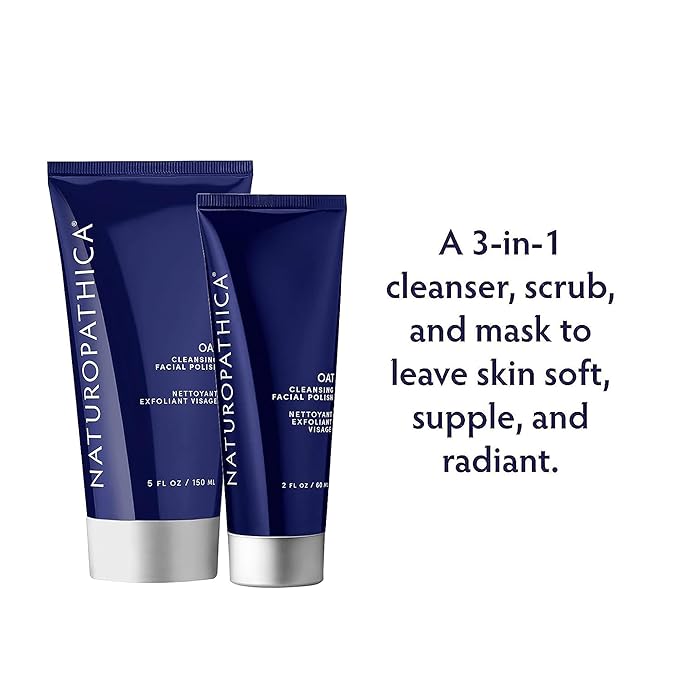 Naturopathica Oat Cleansing Facial Polish - Multi-Use Facial Cleanser - Face Scrub & Mask - Exfoliating Face Wash for Women & Men - Gentle Exfoliating - 5 floz-Velvo Beauty