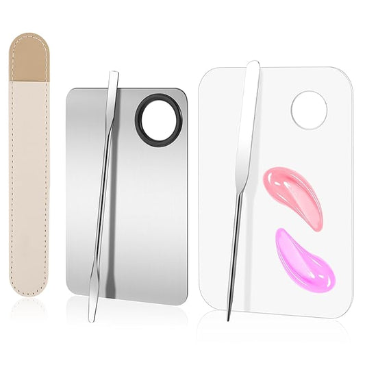 5 Pcs Makeup Spatula Korean Foundation Spatula Stainless Steel Makeup Mixing Palette Acrylic Makeup Palette Cosmetic Spatula Beauty Spatula Makeup Tools-Velvo Beauty