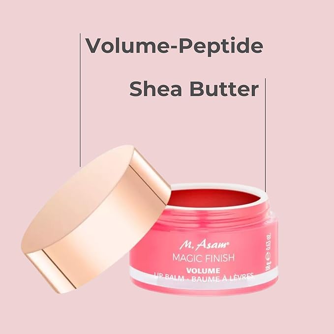 M. Asam MAGIC FINISH Volume & Repair Lip Balm Peachy-Rose (0.11 oz) - Lip balm for delicate shine & more volume with plumping & nourishing vitamin E & shea butter-Velvo Beauty