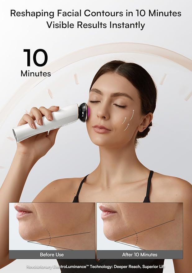 INIA 3-in-1 Red Light Therapy for Face and Neck Facial Massager True Beauty Glow Device, Lifting & Firming Skincare Tool-Velvo Beauty