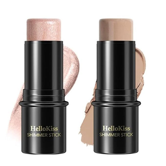 MIELIKKI 2Pcs Cream Contour Stick Makeup, Highlighter Stick and Bronzer Stick for Face Sculpting, Easy to Apply & Blend, Long Lasting, Waterproof, Matte Finish,0308-Velvo Beauty