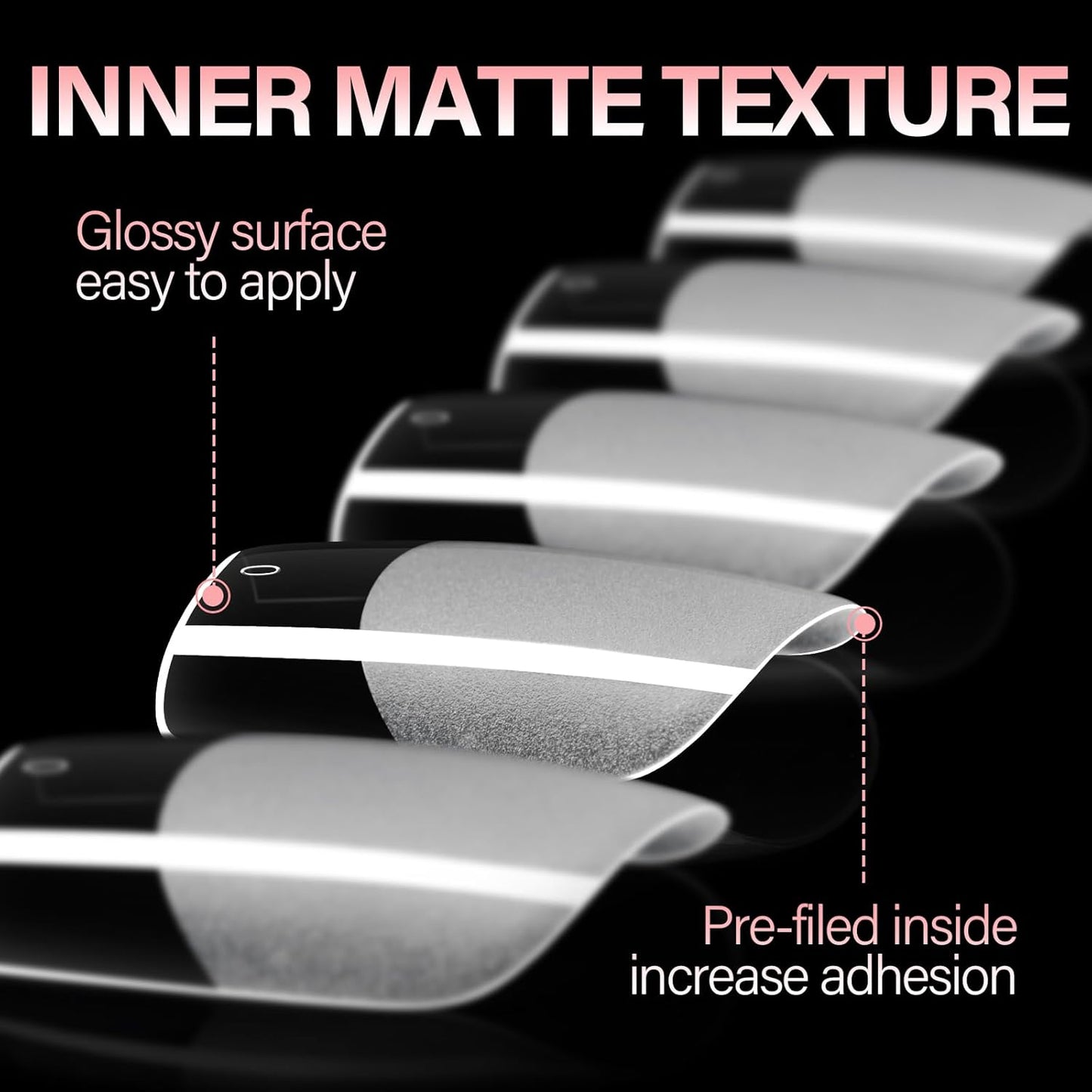 AILLSA Medium Square Fake Nail Tips 240Pcs Square Press on Nails Pre-Shaped Gelly Nail Tips, Half Matte Full Cover Clear Acrylic Gel Kit for Nail Extension Salon DIY at Home 8 Sizes False Tips-Velvo Beauty