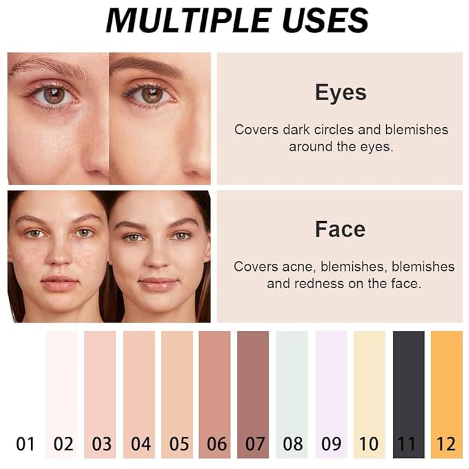 Kaely Color Correcting Concealer,Cream Pot Concealer Full Coverage,under Eye Concealer Palette for Conceals Dark Circles,Waterproof Foundation Face Makeup,04 Neutral-Velvo Beauty