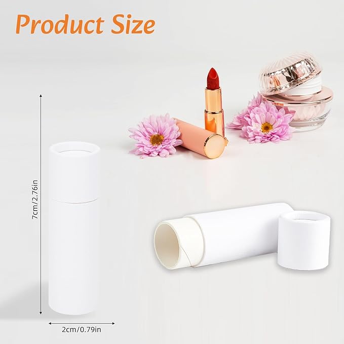 NICENEEDED 15 Pcs Kraft Paper Lipstick Tube, 0.4 Oz Paperboard Lip Balm Tubes, Cardboard Empty Deodorant Container Solid Perfume Tube Cosmetic Box for DIY Chapstick Deodorant Crayon-Velvo Beauty