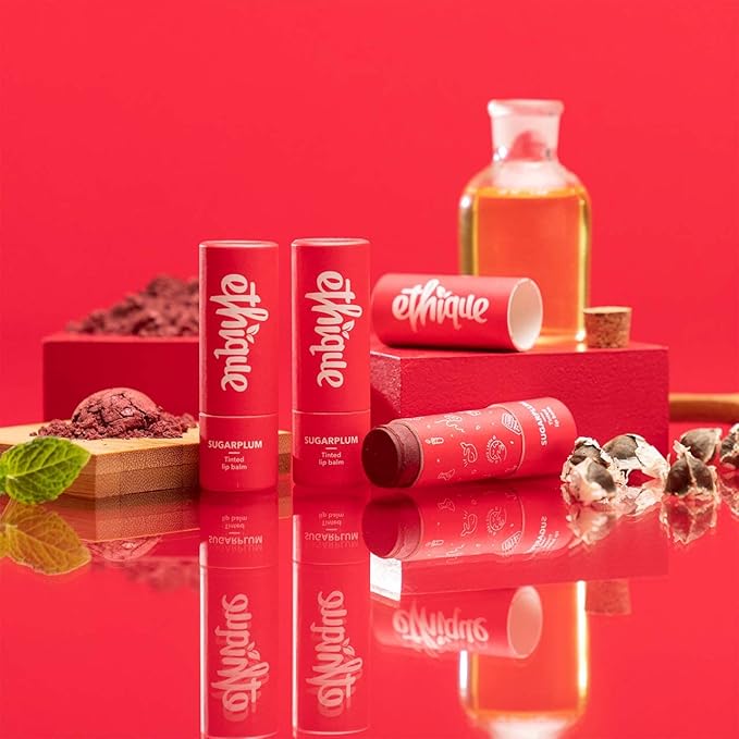 Ethique Sugarplum Nourishing Tinted Lip Balm - Plastic-Free, Vegan, Cruelty-Free, Eco-Friendly, 0.32 oz (Pack of 1)-Velvo Beauty