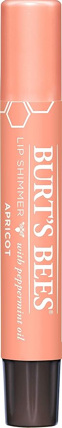 Burt's Bees Lip Balm, Moisturizing Lip Shimmer for Women, for All Day Hydration, with Vitamin E & Coconut Oil, 100% Natural, Apricot, 0.09 Ounce-Velvo Beauty