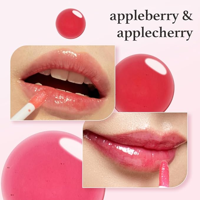 NOONI Korean Lip Oil Set - Appleberry & Applecherry | Long-Lasting, Moisturizing, Plumping, Revitalizing for Dry Lips, Waterproof, No Peel Off, 0.12 FL Oz x 2ea-Velvo Beauty
