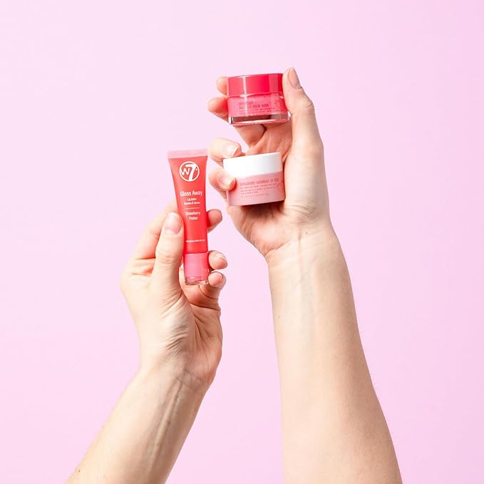W7 Sweet Dreams Lip Care Trio - 3 Piece Set - Overnight Lip Mask, Lip Balm & Lip Scrub - Strawberry-Velvo Beauty