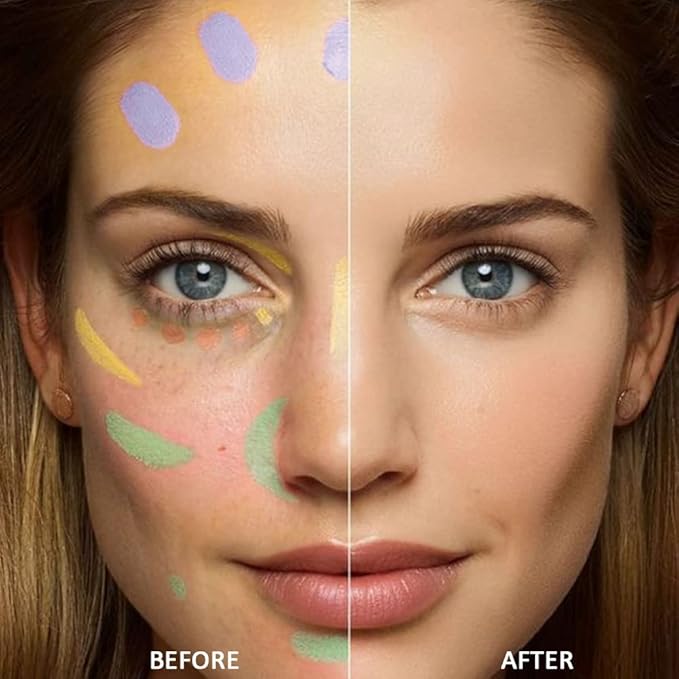 evpct 6 Colors Conceal Correct Cream Contour Makeup Palette for Mature Skin Color Correcting Conceal trouble spots dullness dark circles Correct discolorations Camouflage imperfections Covers redness-Velvo Beauty