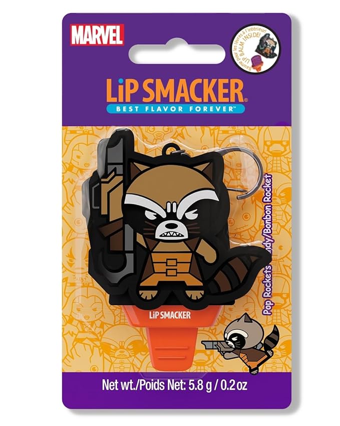 Lip Smacker Marvel, Guardians of the Galaxy, keychain, lip balm for kids - Rocket Racoon (keychain)-Velvo Beauty