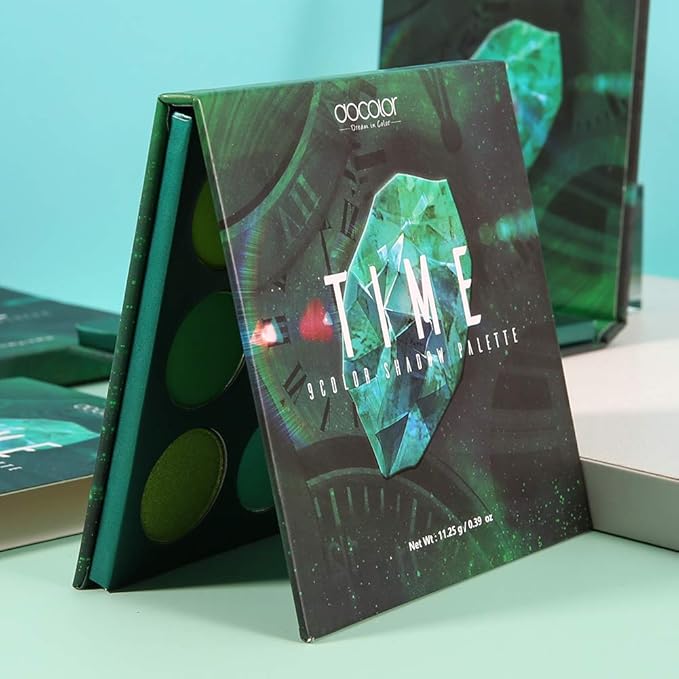 docolor Eyeshadow Palette 9 Colors Green Eyeshadow Gemstone Shadow Palette Highly Pigmented Mattes Shimmers Smokey Glitter Cream Colorful Powder Long Lasting Waterproof Makeup Palette-Velvo Beauty