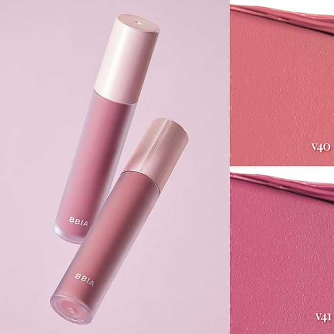 BBIA Last Velvet Tint - Soft & Creamy Matte Finish Lip Stain, Blur Effect with Velvety Texture, Long-Lasting, High Pigment, Lightweight, Non-Drying, Vegan, Korean Lip Makeup (V40 SUMMER ROSE)-Velvo Beauty