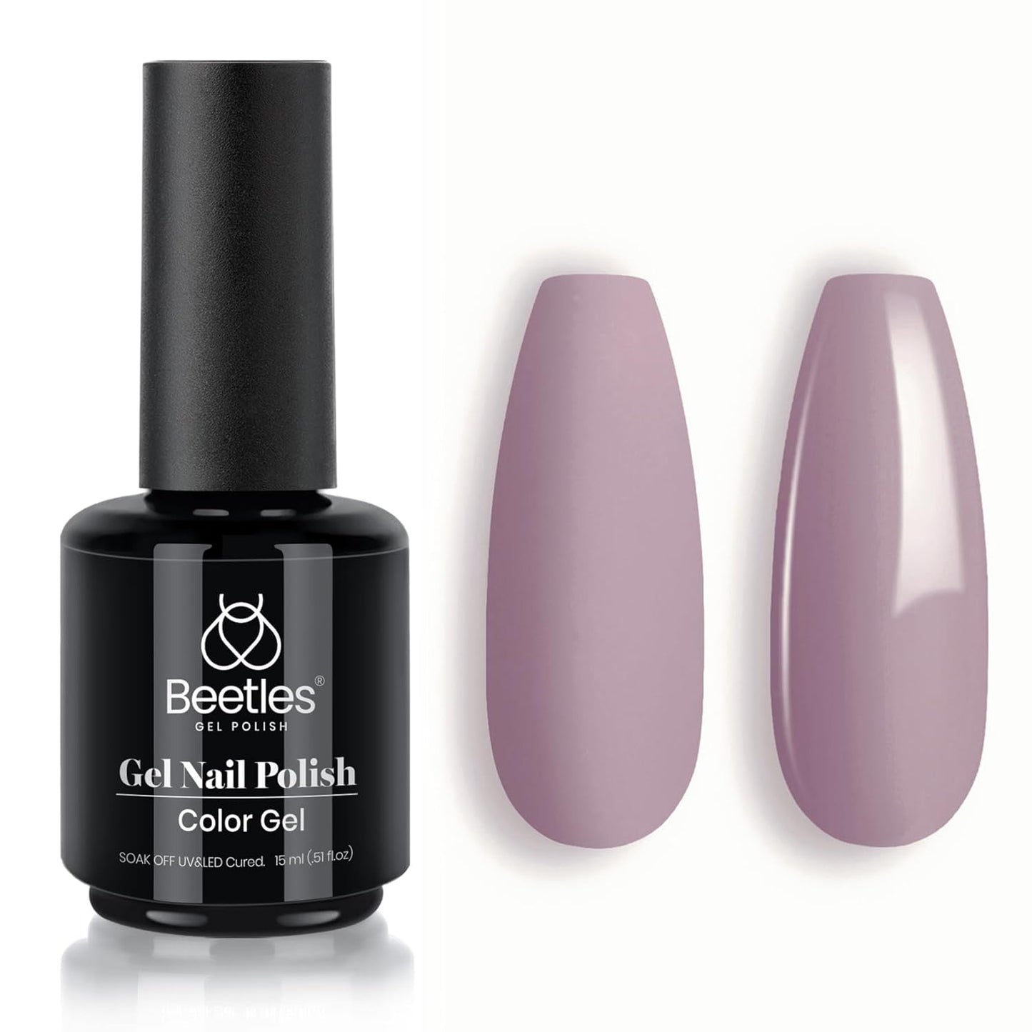 Beetles Grey Gel Nail Polish, 1Pcs 15ml Nude Angelina Grey Purple Gel Polish Soak Off UV LED Lamp Nail Art Salon DIY Design at Home Manicure Gifts for Women-Velvo Beauty