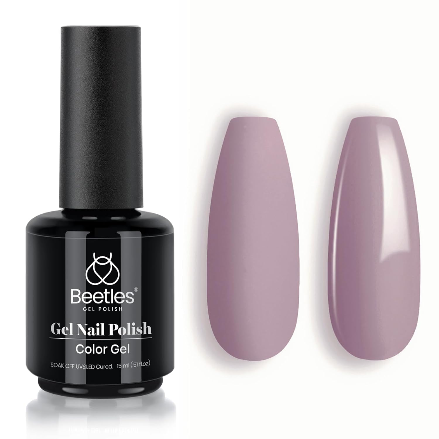 Beetles Grey Gel Nail Polish, 1Pcs 15ml Nude Angelina Grey Purple Gel Polish Soak Off UV LED Lamp Nail Art Salon DIY Design at Home Manicure Gifts for Women-Velvo Beauty