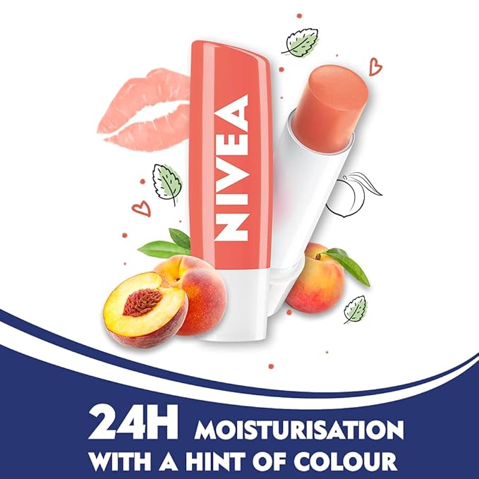 Nivea Lip Balm - Fruity Shine PEACH -Pack of 1-Velvo Beauty