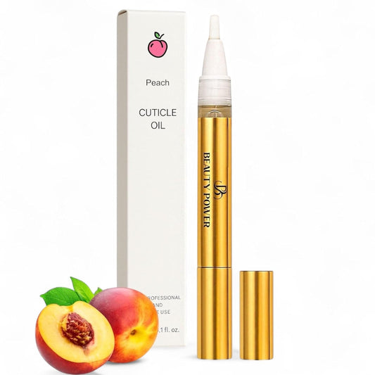 Nail Oil Cuticle Pen - Peach - Nail Strengthener & Growth Serum with Vitamin A, D, E, B5, Grapeseed & Natural Oils - Repair for Brittle, Peeling, Thin Nails - Twist Brush Pen-Velvo Beauty