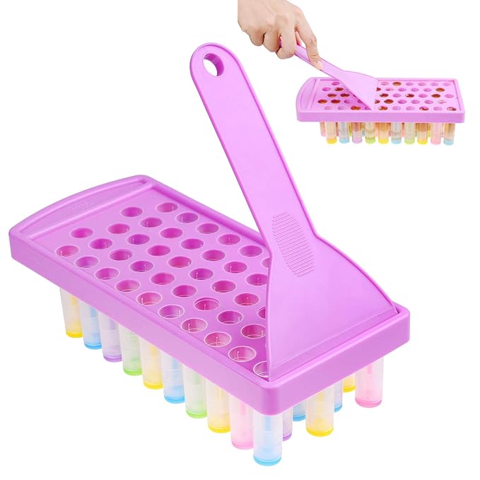 Lip Balm Filling Tray and Spatula Set - Fast and Easy to Use - Just Pour & Spread - Instantly Fills 50 Lip Balm Containers (sold separately) (Lip Balm Crafting Kit (Purple))-Velvo Beauty