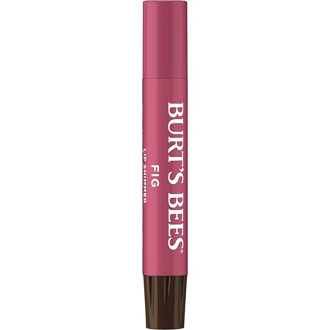 Burt's Bees Shimmer Lip Tint Set, Tinted Lip Balm Stick, Moisturizing for All Day Hydration with Natural Origin Glowy Pigmented Finish & Buildable Color, Fig (4-Pack)-Velvo Beauty