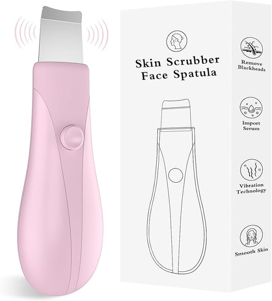 Skin Scrubber Face Spatula Skin Spatula Pore Cleaner Blackhead Remover Tools for Facial Deep Cleansing Skin Care Tool for Men and Women (Pink)-Velvo Beauty