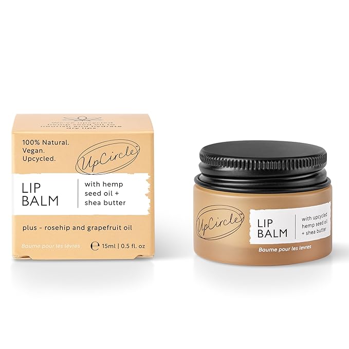 UpCircle Lip Balm with Hemp Seed Oil + Shea Butter 15ml – Hydrating + Plumping – Rosehip + Grapefruit Oil To Soothe Dry Lips - Natural, Vegan + Cruelty-Free-Velvo Beauty