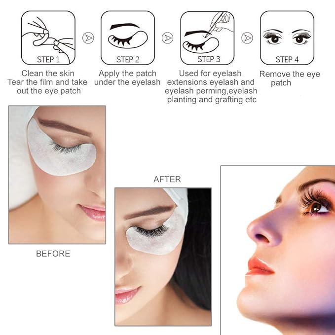 55 Pairs Set, Under Eye Hydrogel Pads, Professional Lint Free Eye Mask Eyelash Extension Gel Patches Kit for Adhesive Lash Beauty Tool (Golden)-Velvo Beauty