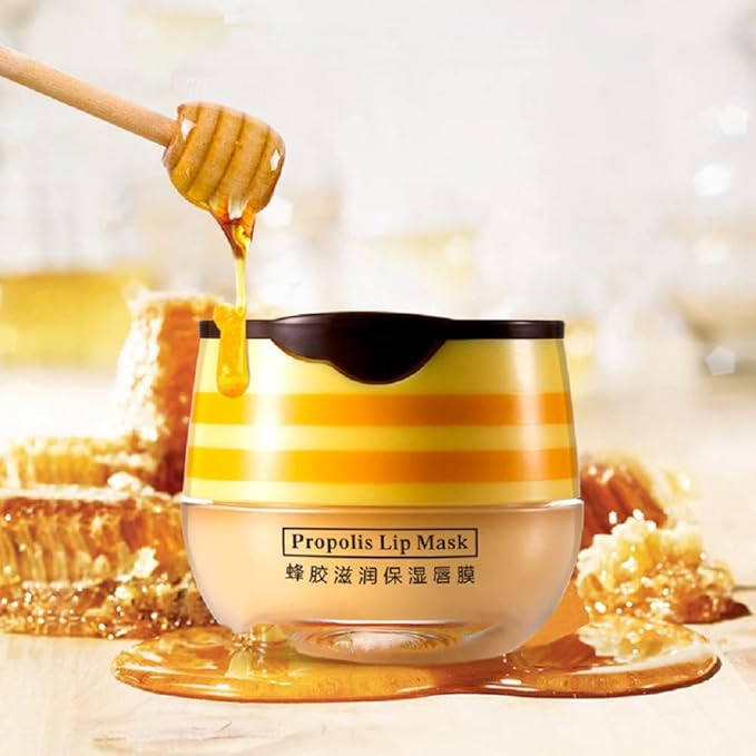 Lip Balm Honey Pot, Honey Moisturizing Lip Mask Reduces Lip Lines,Prevention Dry and Cracked Lip Scrubs Exfoliator.-Velvo Beauty