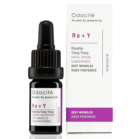 Odacité Anti Aging Serum Concentrate with Rosehip + Ylang-Ylang - Lightweight Facial Serum For Mature Skin, Fine Lines, Nourishes for Look of Plump, Youthful Skin - 0.17 Fl. Oz-Velvo Beauty