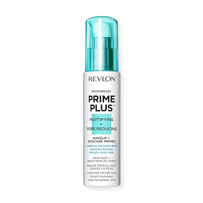 Revlon Face Primer, PhotoReady Prime Plus Face Makeup for All Skin Types, Blurs & Fills in Fine Lines, Infused with Salicylic Acid and AHA, Mattifying & Pore Reducing, 1 Oz-Velvo Beauty
