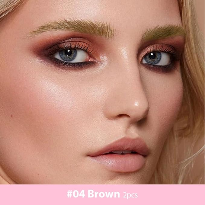 evpct 2Pcs Brown Magic Microblading Eyebrow Contouring Pen Brow Pencil, with 4 Brush Micro-Fork-Tips Precise Applicator, with Dual-ended Eyebrow Brush, Hair Like Strokes, Natural Looking Brows-Velvo Beauty