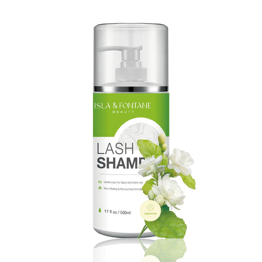 ISLA & FONTANE Lash Shampoo Bulk – Multi-Scent Series – 17 fl oz / 500ml | Gentle Eyelash Cleanser for Lash Extensions | Non-Irritating | Professional Lash Bath Foam For Salon And Home Use (Jasmine)-Velvo Beauty