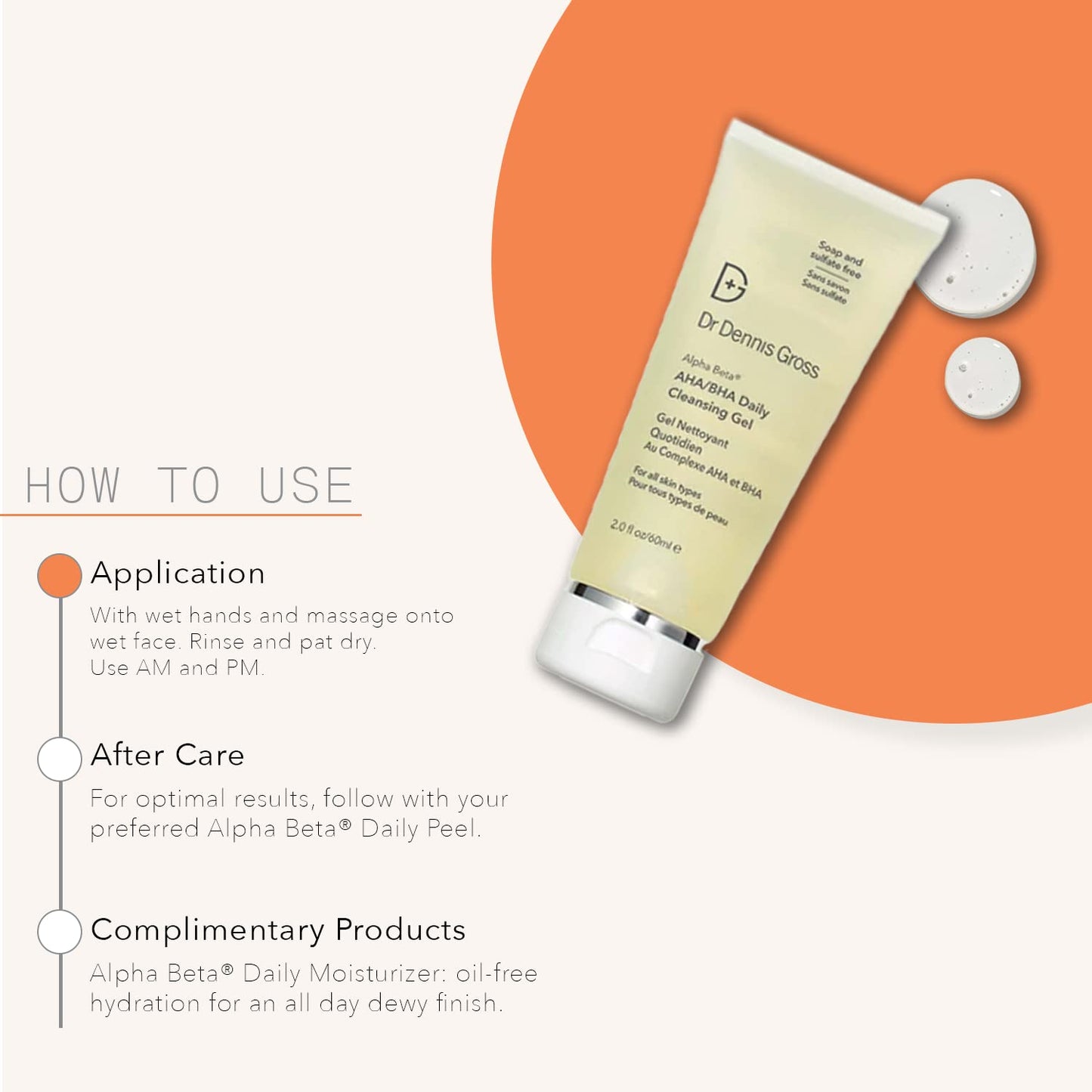 Dr Dennis Gross Alpha Beta® AHA/BHA Daily Cleansing Gel, for Skin That is Dull, Congested and Uneven Tone & Texture (2 Fl Oz)-Velvo Beauty