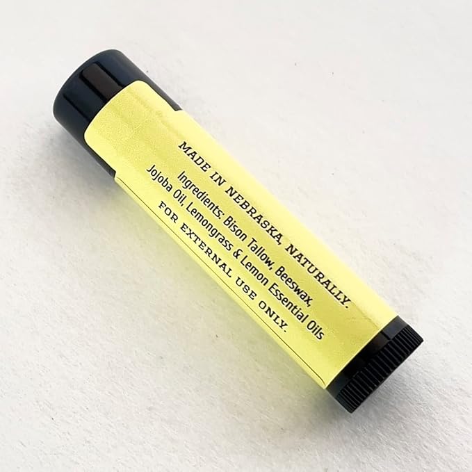 Pure Bison Tallow Lip Balm, Citrus Grove, (5 pack) - Lemongrass & Lemon, Moisturizing, Non-Habit Forming-Velvo Beauty