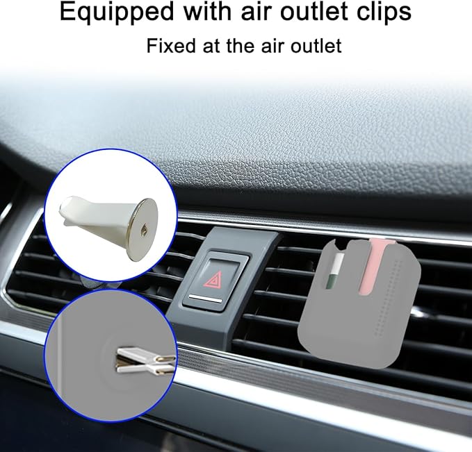 Holder for Car Air Vent, Upright Washable Lip Balm Protector for Women Girls, Auto Interior Space Saving Accessories, Universal for Vehicle, Truck and More（Gray）-Velvo Beauty
