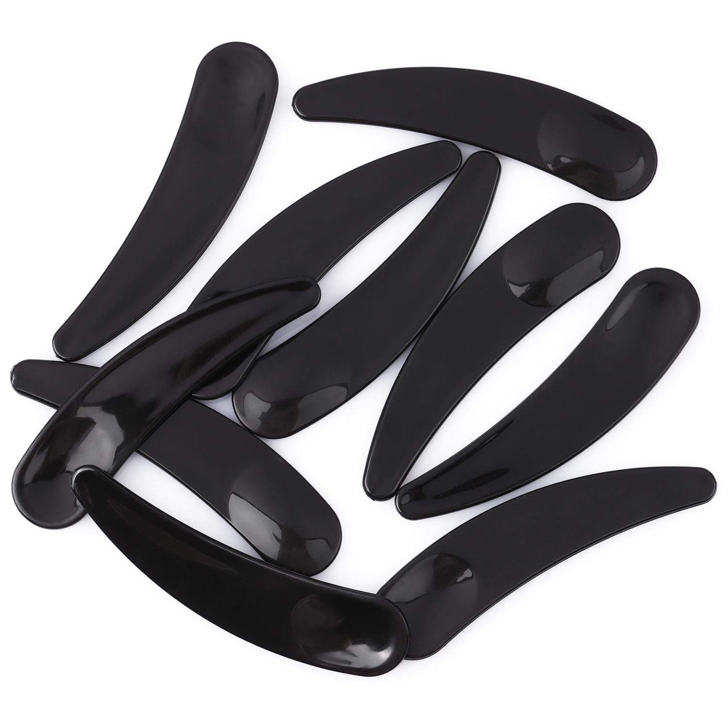 Refillable Cosmetic Sample Jars - 100 Pack 10g (0.35oz) Black Small Travel Containers with Lids + 10 Mini Makeup Spatulas - BPA Free-Velvo Beauty