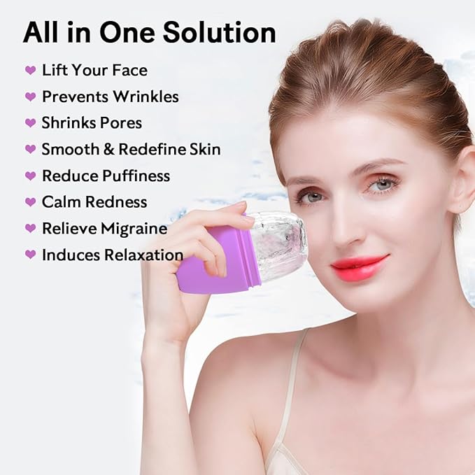 LATME Ice Cube Roller for Face Eyes,Reusable Silicone Ice Mold,Womens Gifts,Face Massager Roller Puffiness Migraine Pain Relief and Minor Injury-Velvo Beauty