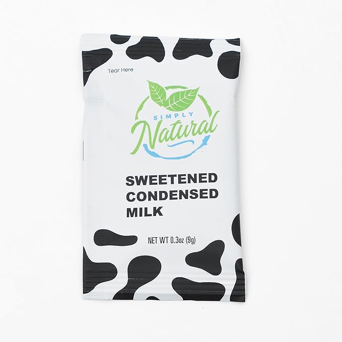 Simply Natural Sweetened Condensed Milk Creamer Single-Serve 9 grams sachet, All Natural Coffee/Tea Creamer (70 sachets bag, Milk Flavor)-Velvo Beauty