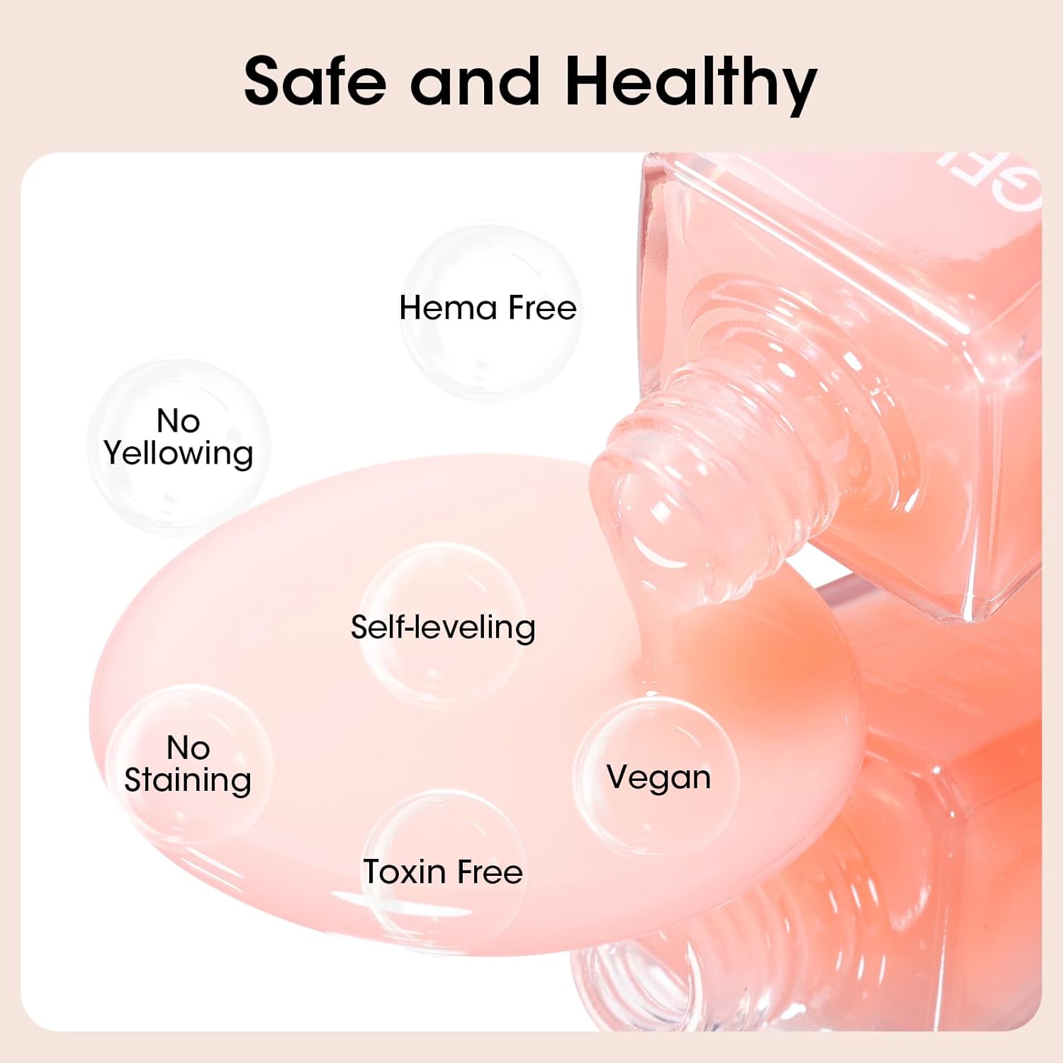 GELLEN Clear Nail Polish Base Coat Sheer Tinted Nude, Natural Color Regular Nail Polish, Calcium Formula Strengthens Nails, Enhances Natural Look, Quick Air Dry, Anti-Yellowing, Hema Free, Non-toxic-Velvo Beauty