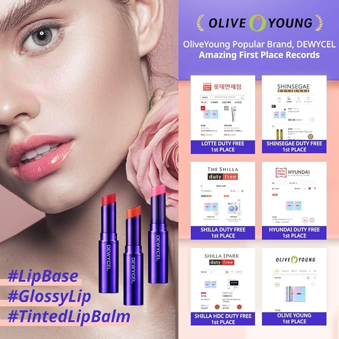 DEWYCEL TINTOURING BALM | #4 PURE RED | Non-Sticky Moisturizing & Hydrating Tinted Lip Balm for Chapped Lips | Natural Color Lip Glow Balm-Velvo Beauty
