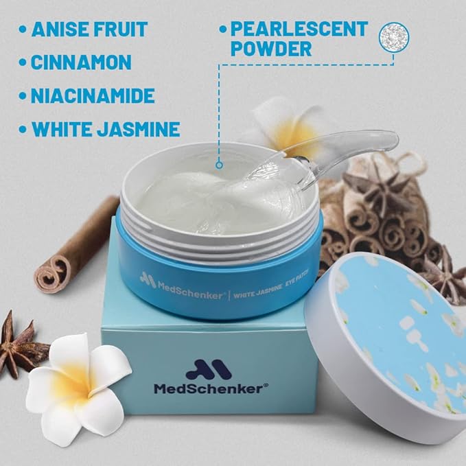 White Jasmine Eye Patches - Korean Eye Patches for Puffy Eyes - Collagen Eye Mask - Under Eye Patches Korean - Puffy Eyes and Dark Circles Treatment, Spa Masks for Women & Men - 60 pcs-Velvo Beauty