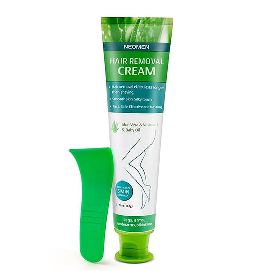 Hair Removal Cream for Men & Women : Painless Depilatory for Sensitive Skin & Intimate Areas, Moisturizing with Aloe Vera & Vitamin E, Safe for Face, Underarms, Bikini, Arms, Legs-Velvo Beauty
