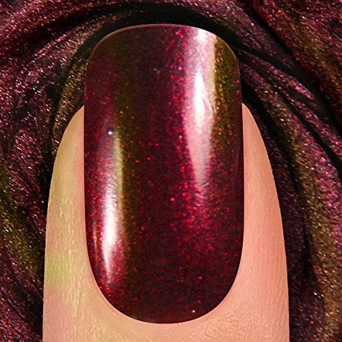 LONDONTOWN lakur Nail Polish - Chip-Resistant, Non-Toxic, Conditions & Hydrates Nails | Glittery Metallic Red Shimmer, Cockney Glam, .40 fl oz-Velvo Beauty