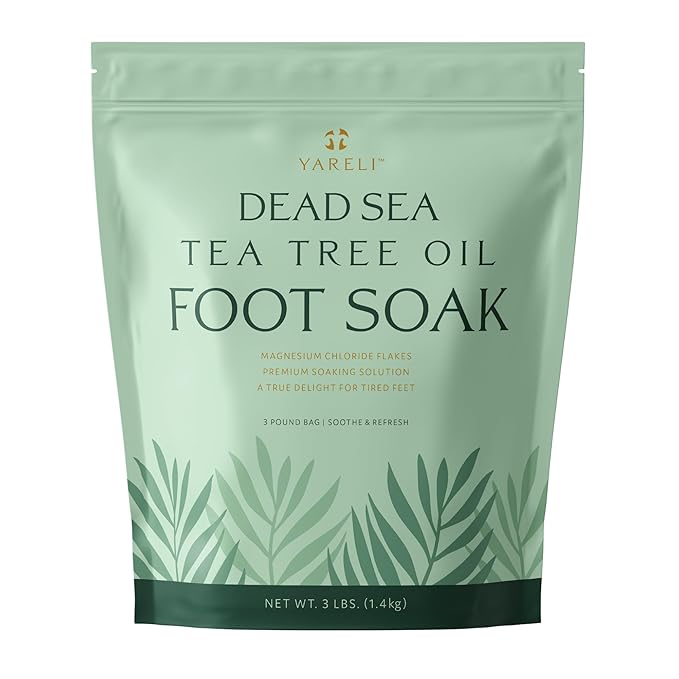 Tea Tree Oil Foot Soak, Dead Sea Magnesium Bath Salt Flakes with Essential Oils, 3lb-Velvo Beauty