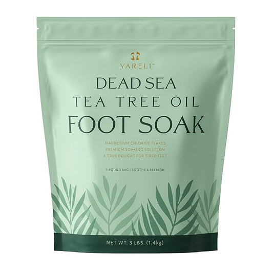 Tea Tree Oil Foot Soak, Dead Sea Magnesium Bath Salt Flakes with Essential Oils, 3lb-Velvo Beauty